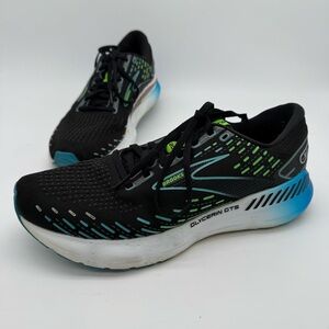 Brooks Glycerin GTS 20 Black Blue Green Running Shoe Sneaker Size 10.5 D